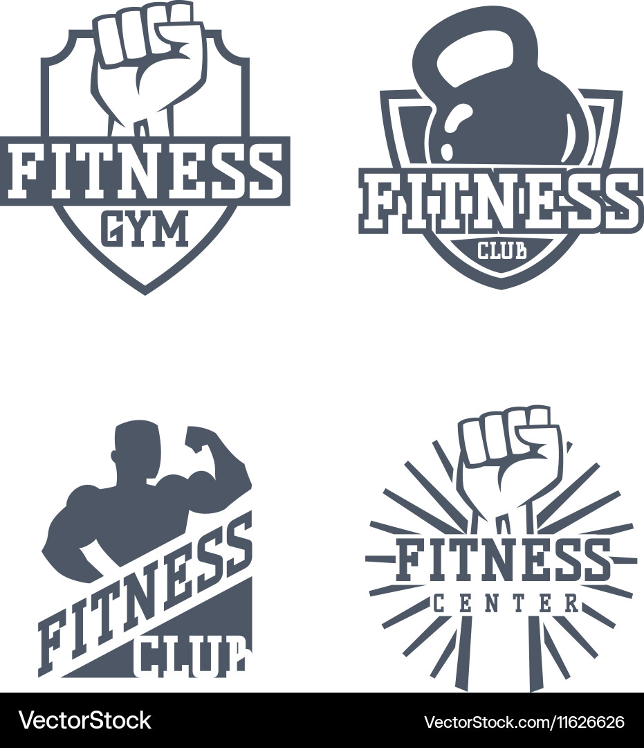 Gym fitness logo badge vector image