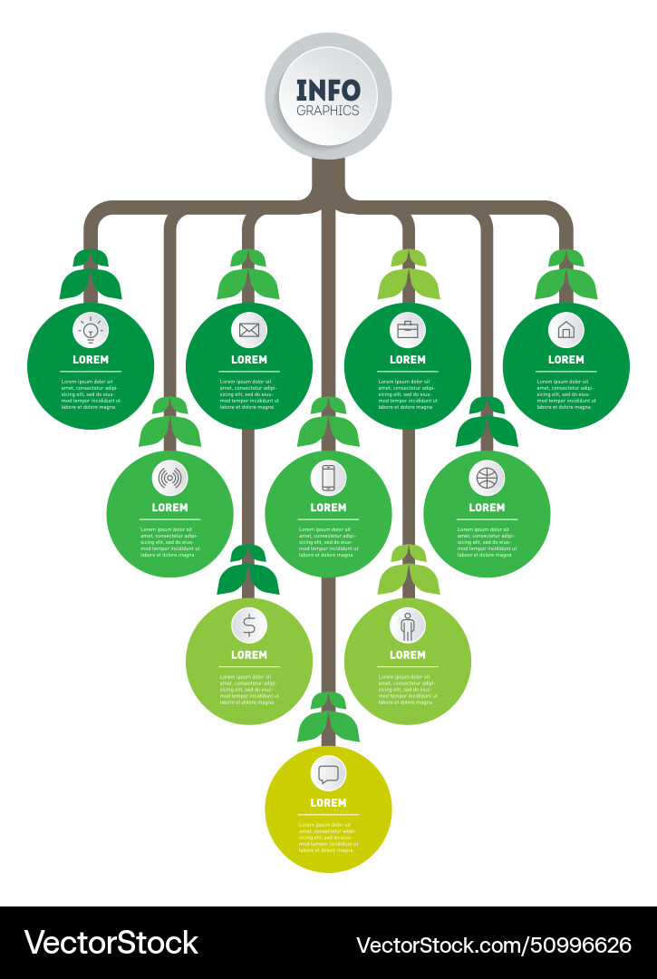 Infographics in the form of a root system Infographics in the form of a root system vector image