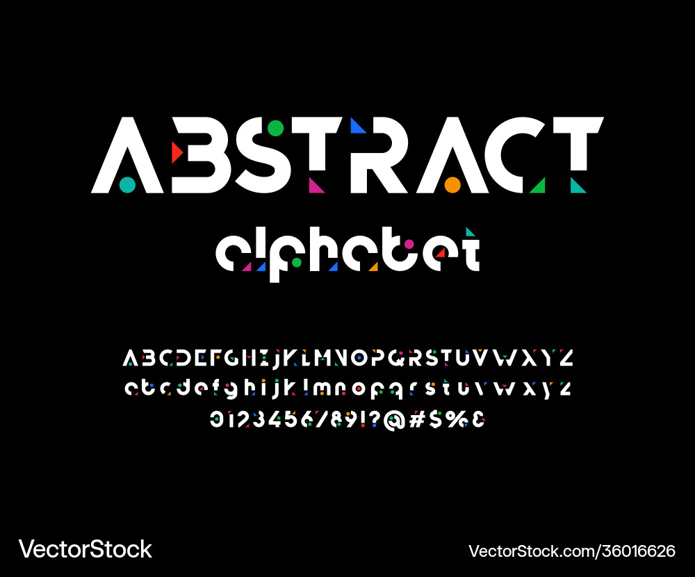 Modern Abstract Alphabet Set Vector Image