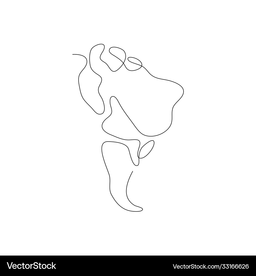One line south america design silhouette One line south america design silhouette vector image