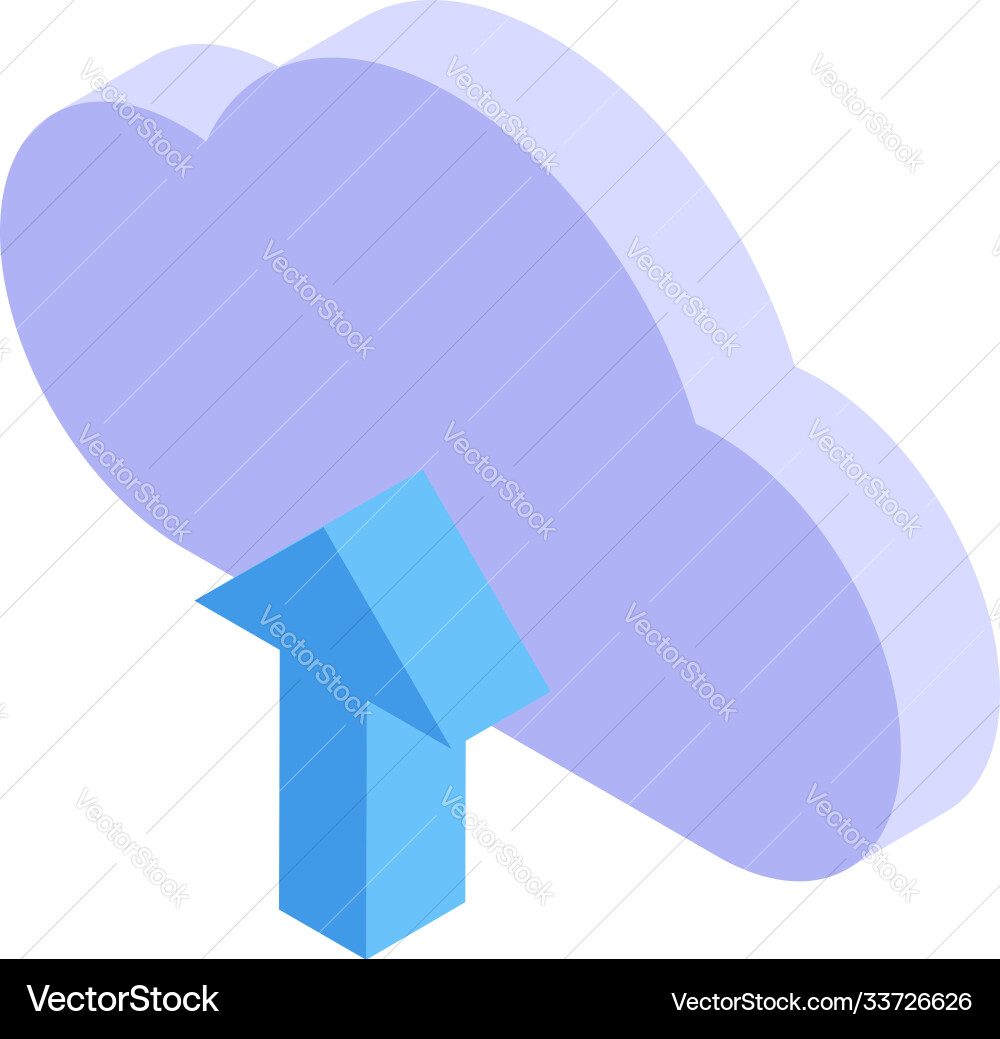 Outsource upload cloud icon isometric style vector image