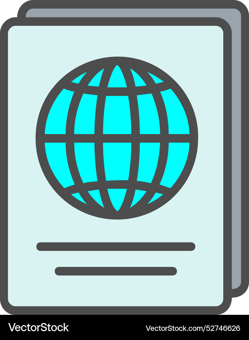 Passport line filled icon design Vector Image