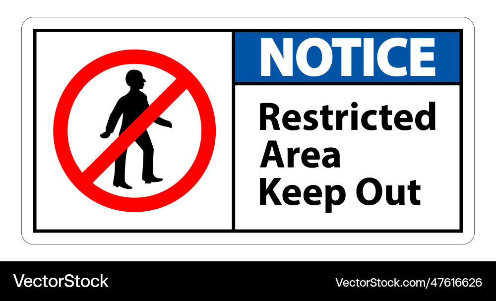Restricted area keep out symbol sign on white Restricted area keep out symbol sign on white vector image