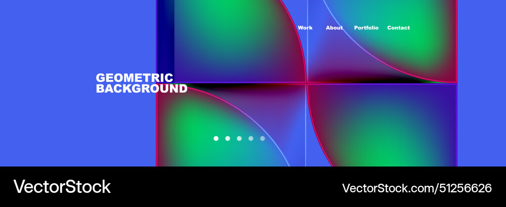 Round triangles and squares web site page template Round triangles and squares web site page template Vector Image