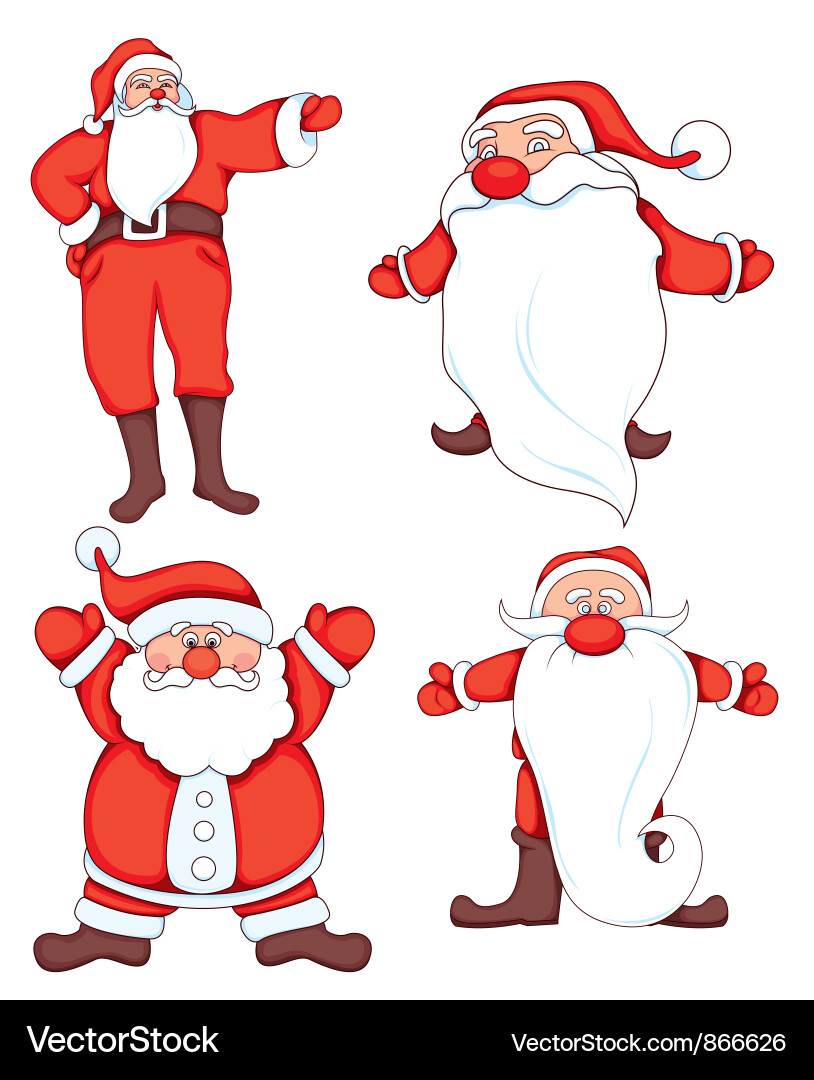 Santa Claus Festive Set Vector Image