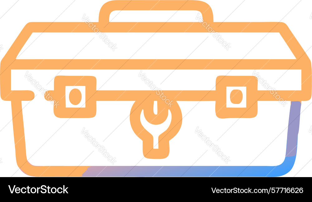 Simple orange tool box icon design generative ai vector image
