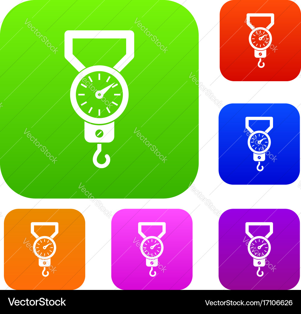 Spring scale set collection vector image