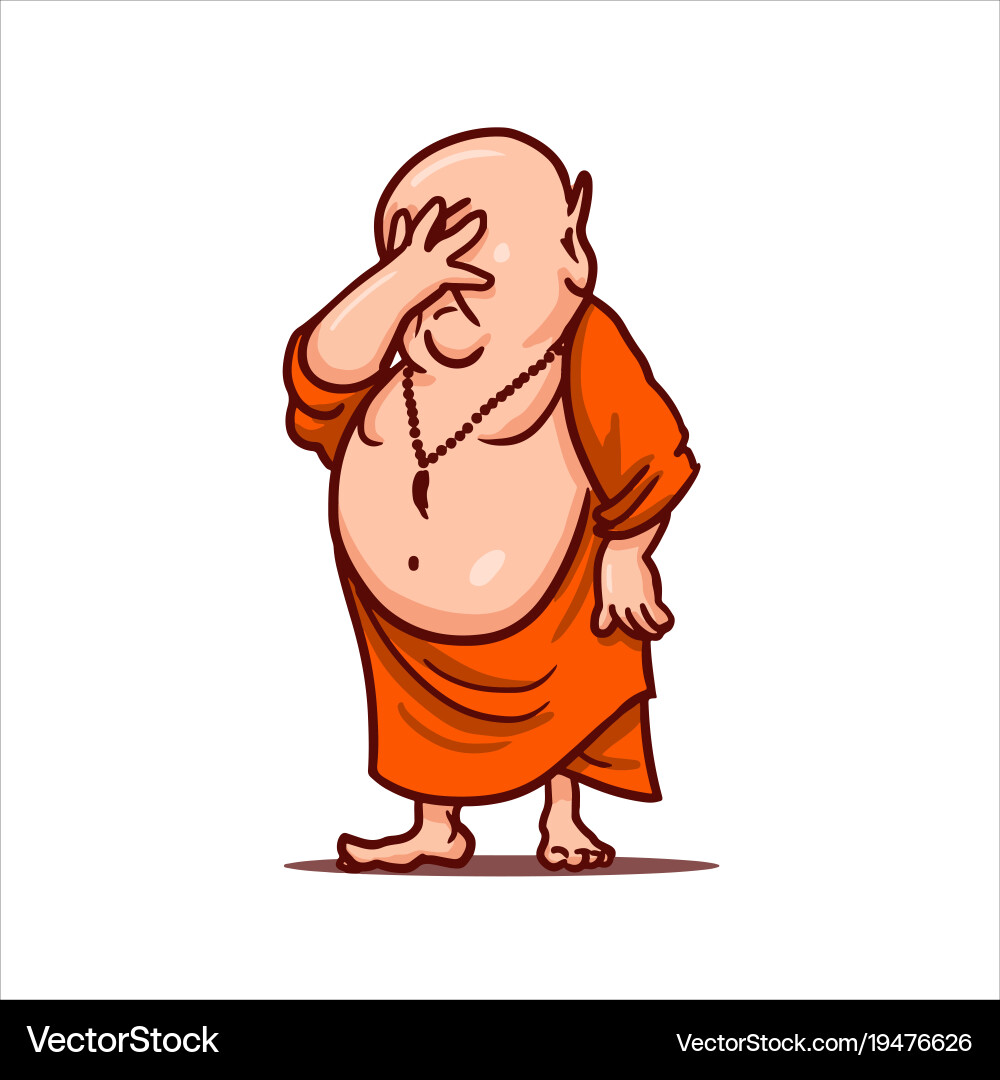 Upset Buddha Facepalm Vector Image