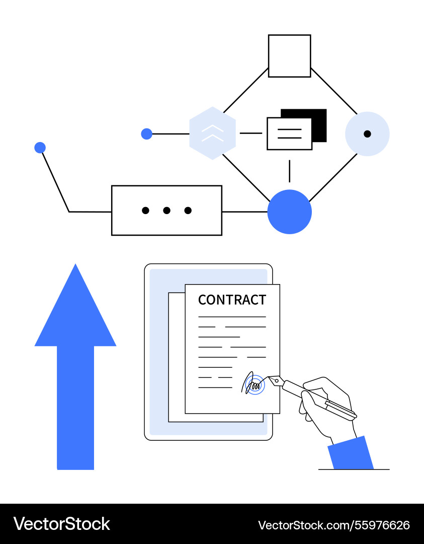 Workflow automation with digital contract signing Workflow automation with digital contract signing vector image