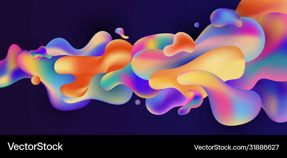 Abstract colorful gradient fluid shape flowing