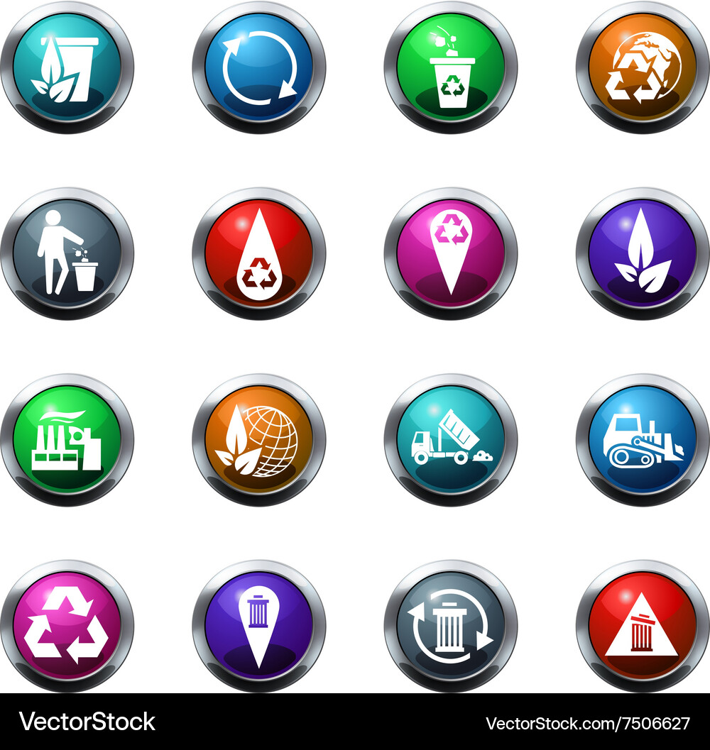 Garbage icons set Vector Image