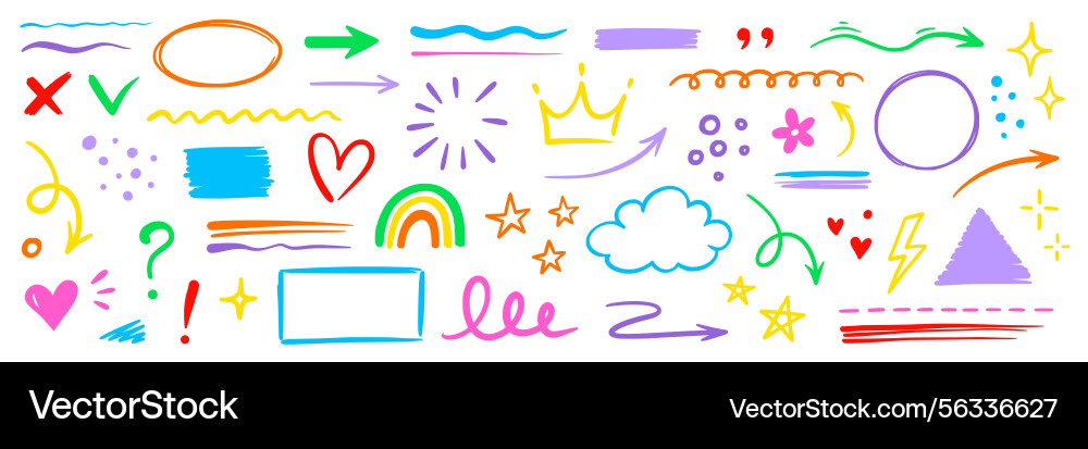Line hand drawn brush marker underline highlight Line hand drawn brush marker underline highlight Vector Image