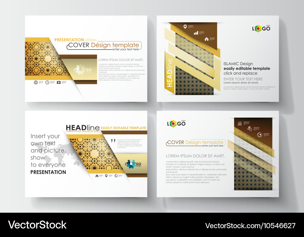 Set of business templates for presentation slides vector image