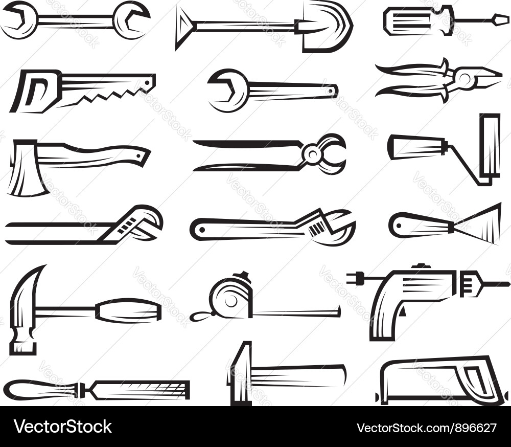 Tool Icon Set - Diverse Collection vector image