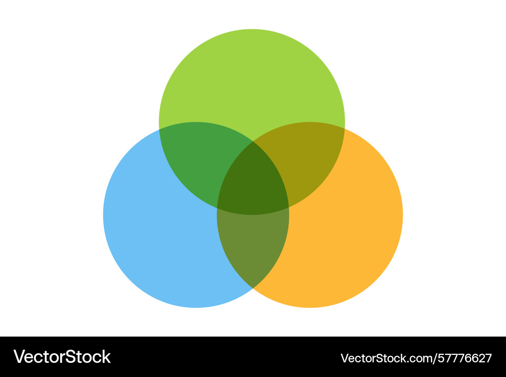 Venn infographic sections template data chart Vector Image