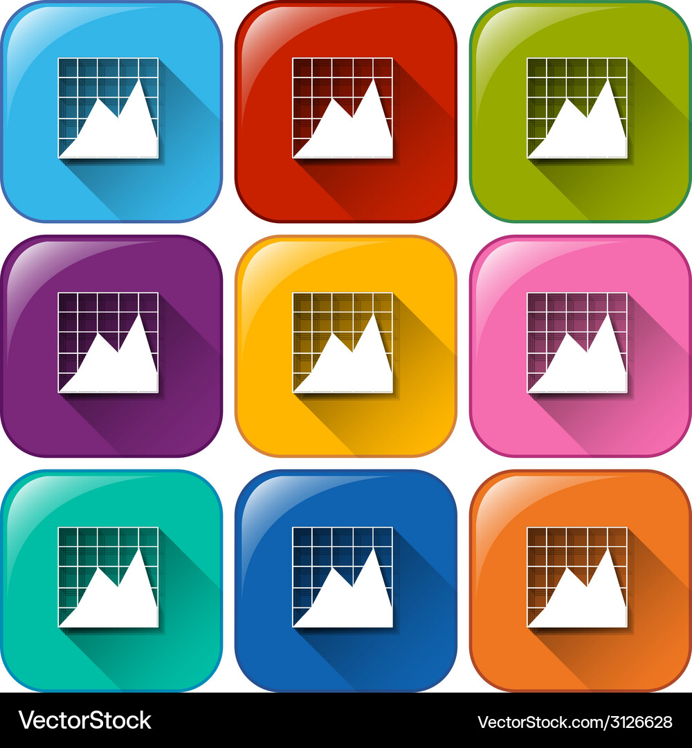 Buttons with graphs Vector Image