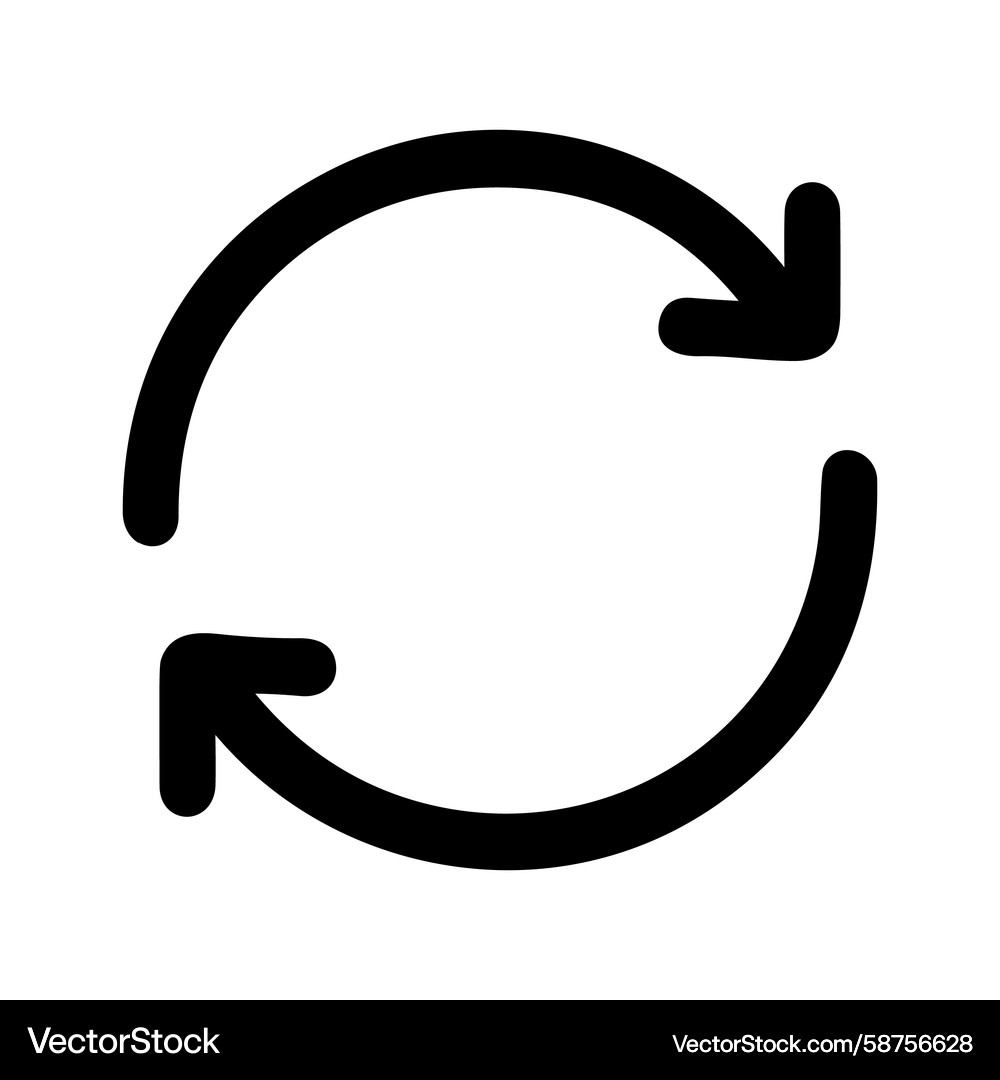 Circular Refresh Arrow Icon - Hand Drawn Style Vector Image