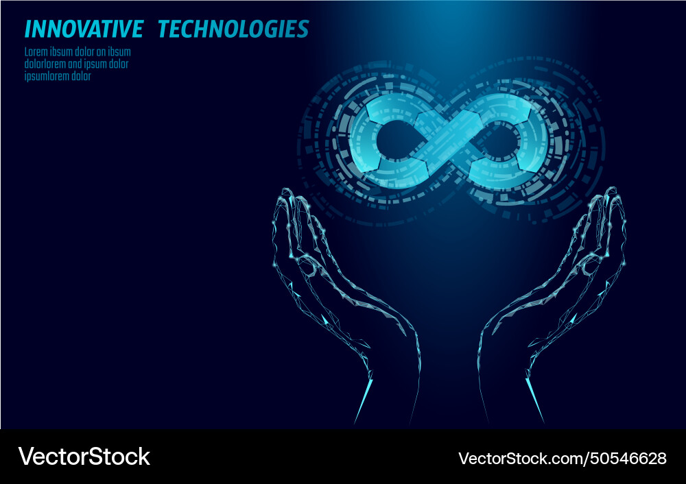 Devops software development operations infinity vector image