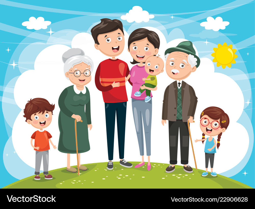 Frohe Familie Frohe Familie vektorbild