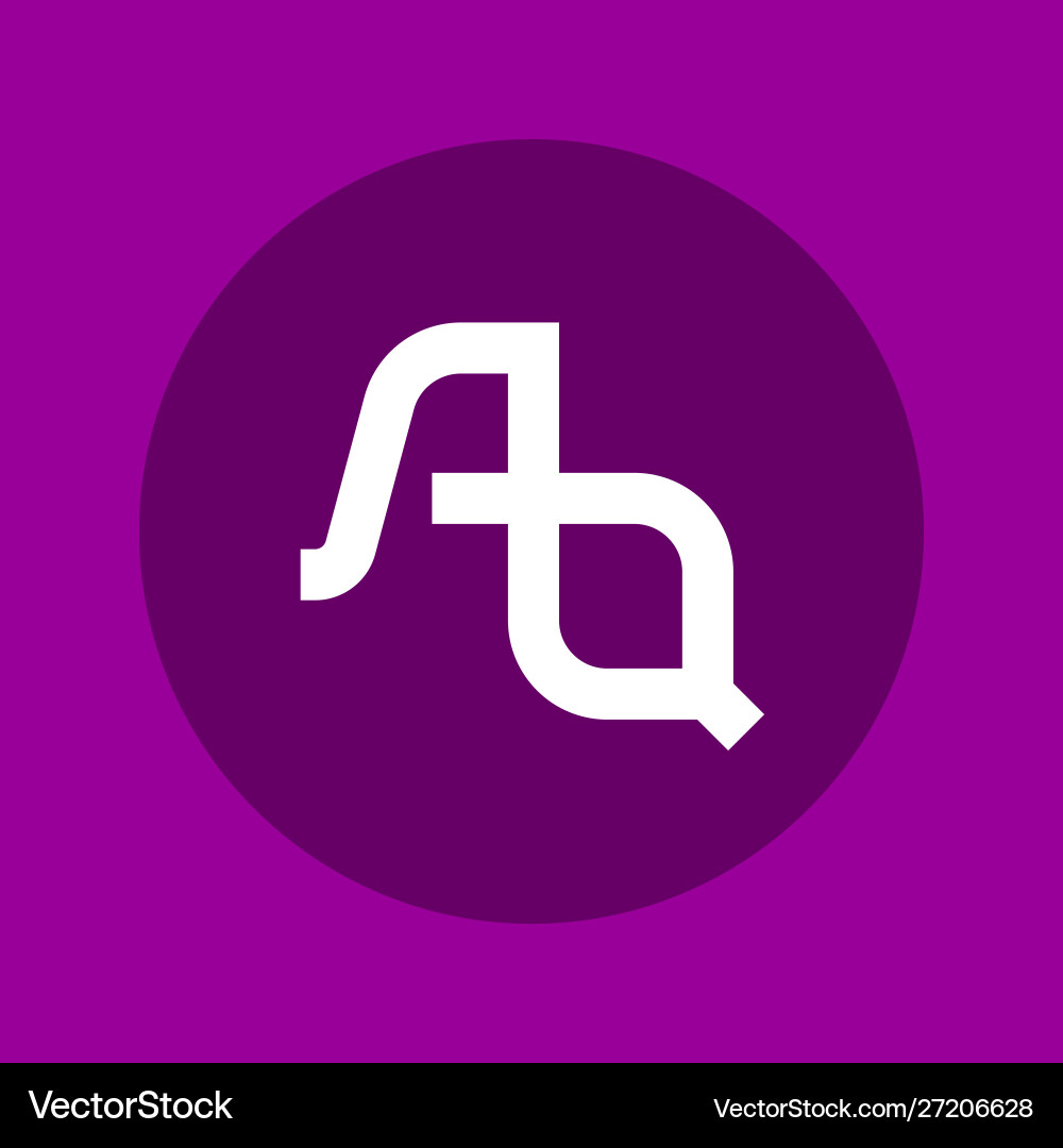 Letters a and q ligature monogram logo with two Letters a and q ligature monogram logo with two vector image