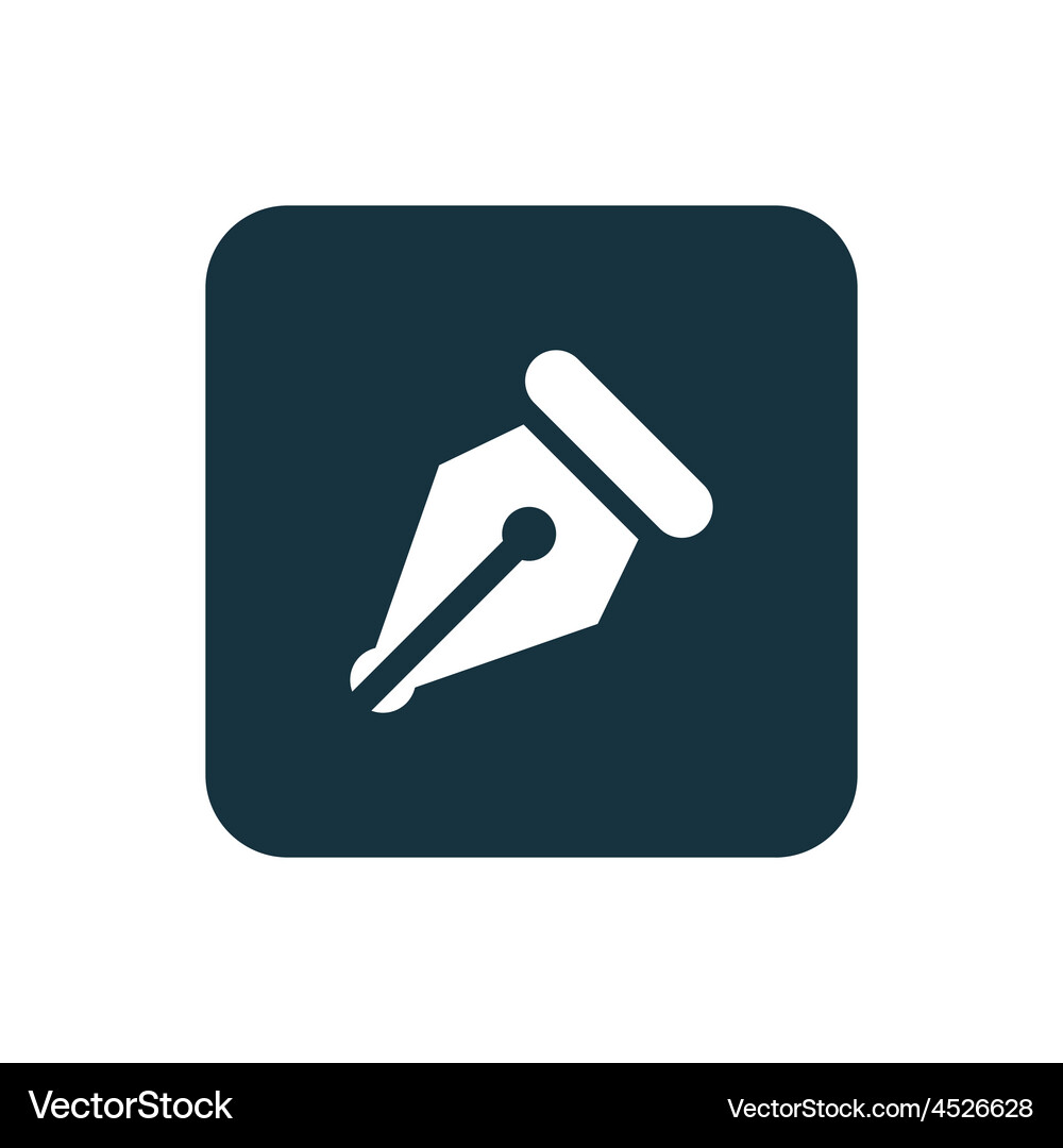 Pen icon rounded squares button Vector Image