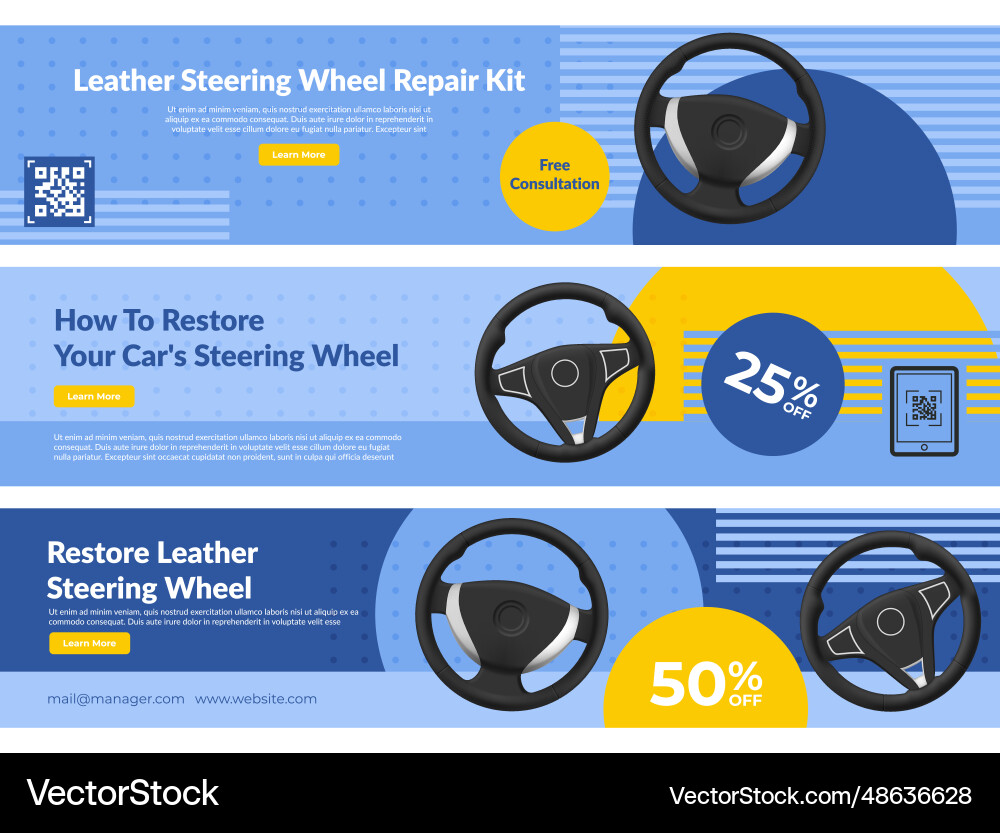 Restore leather steering wheel repair kit Restore leather steering wheel repair kit vector image