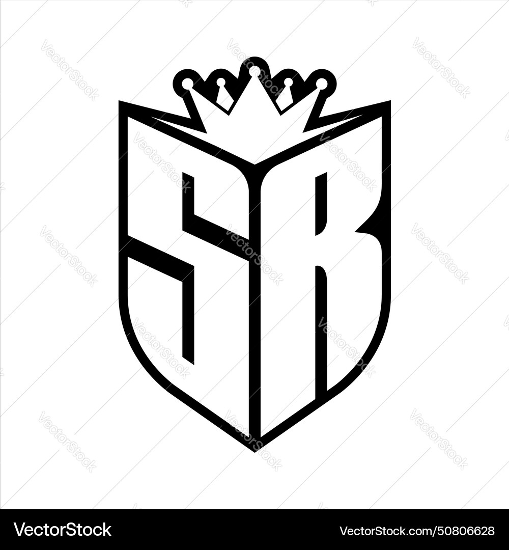 Sr letter bold monogram with shield shape Vector Image