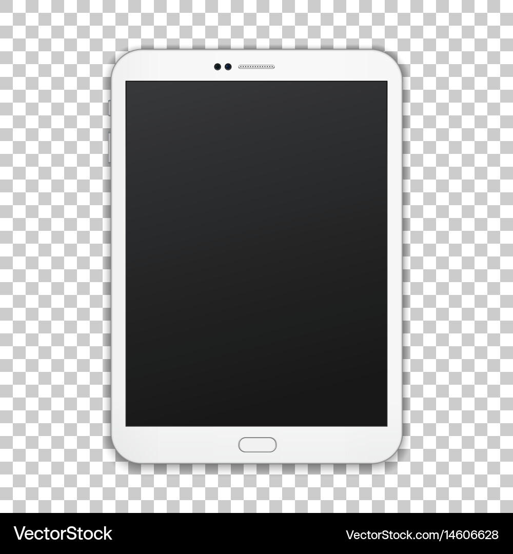 White tablet with empty screen isolated vector image