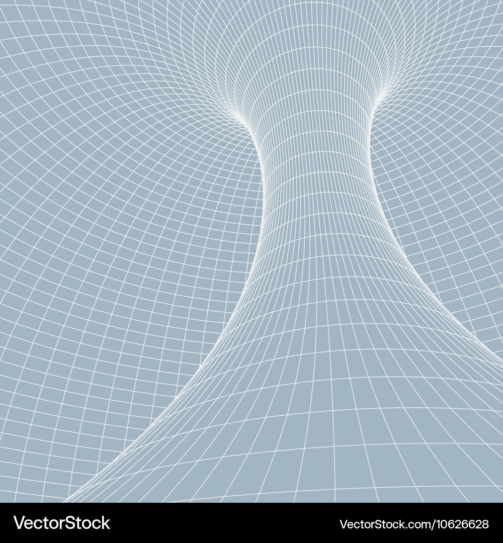 Wireframe torus with connected lines and dots vector image