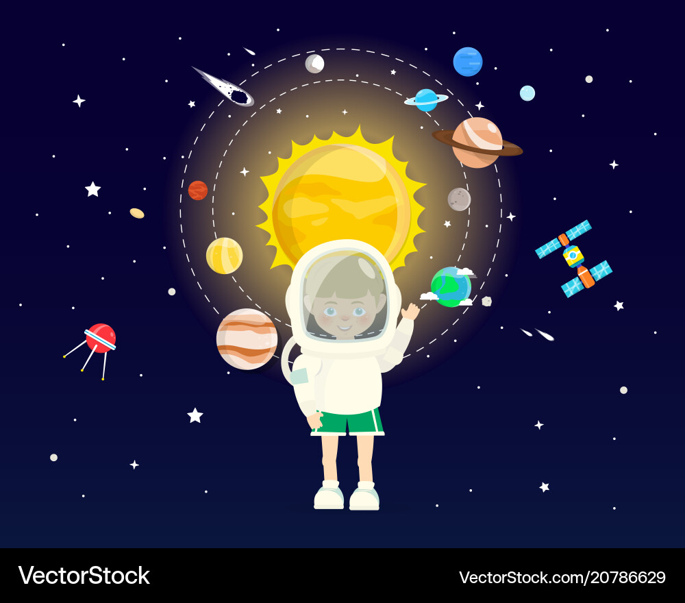 Boy wear space sets in cosmic concepts Vector Image