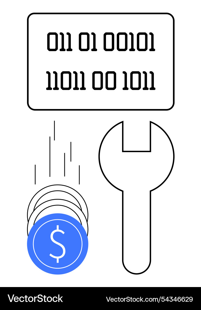 Digital finance solutions binary code falling Digital finance solutions binary code falling vector image
