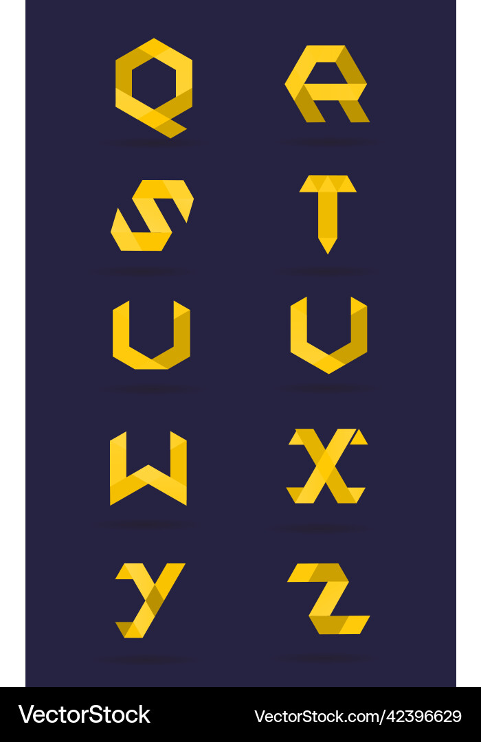Distorted ABC Hexagonal Letters vector image