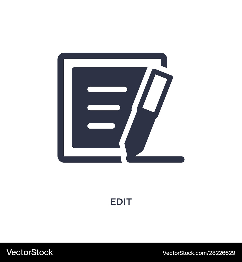 Edit icon on white background simple element from – Royalty-Free Vector |  VectorStock, image size:1000x1080