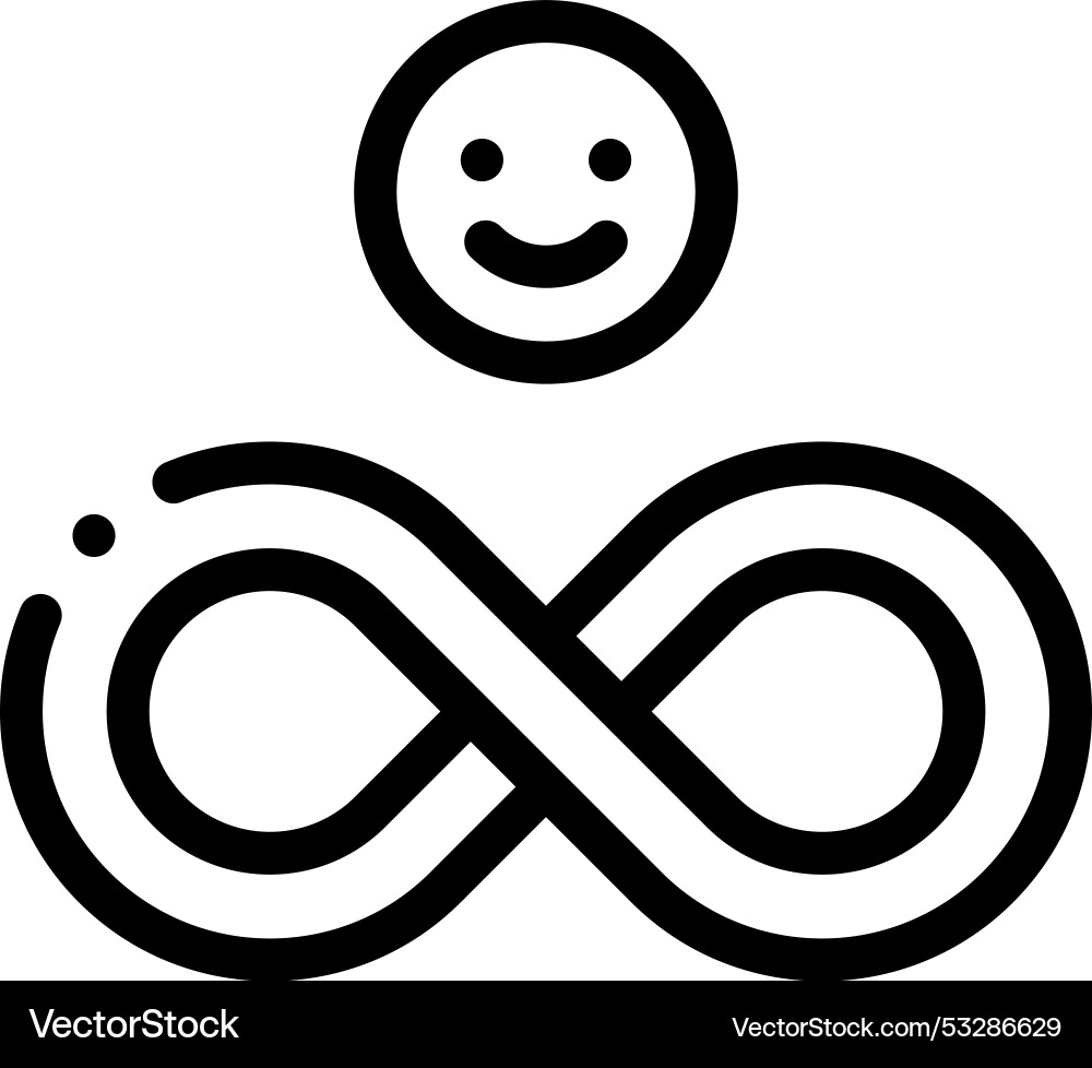 Endless icon thin linear style design isolated Endless icon thin linear style design isolated Vector Image