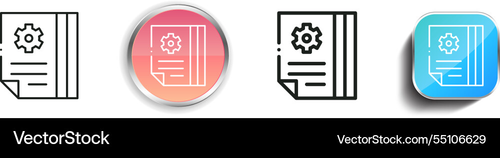 Instruction icon thin linear regular and button Instruction icon thin linear regular and button Vector Image