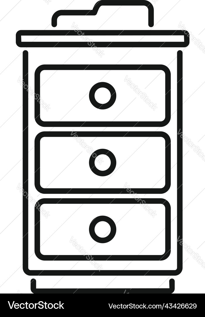 Office drawer icon outline crm data Office drawer icon outline crm data vector image