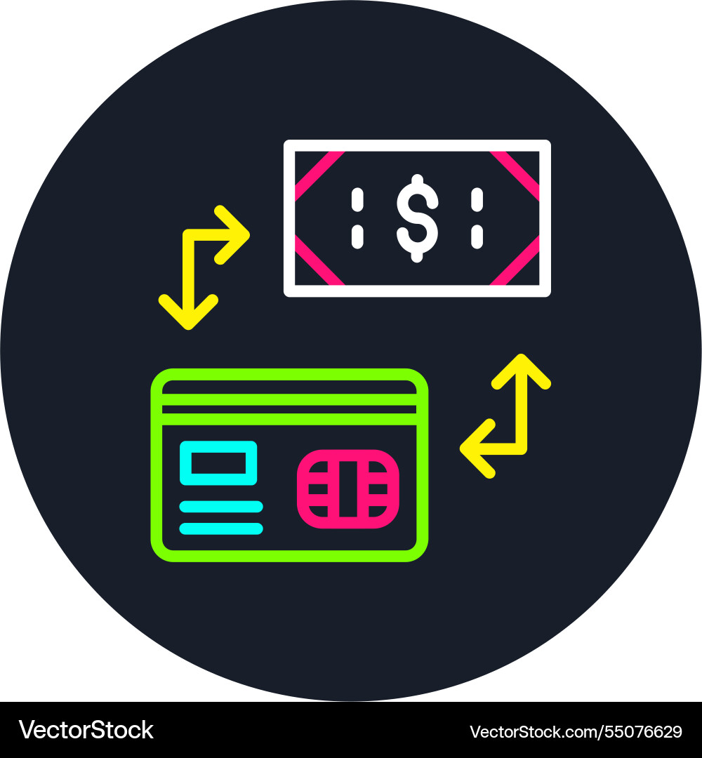 Payment method line multi color icon Vector Image