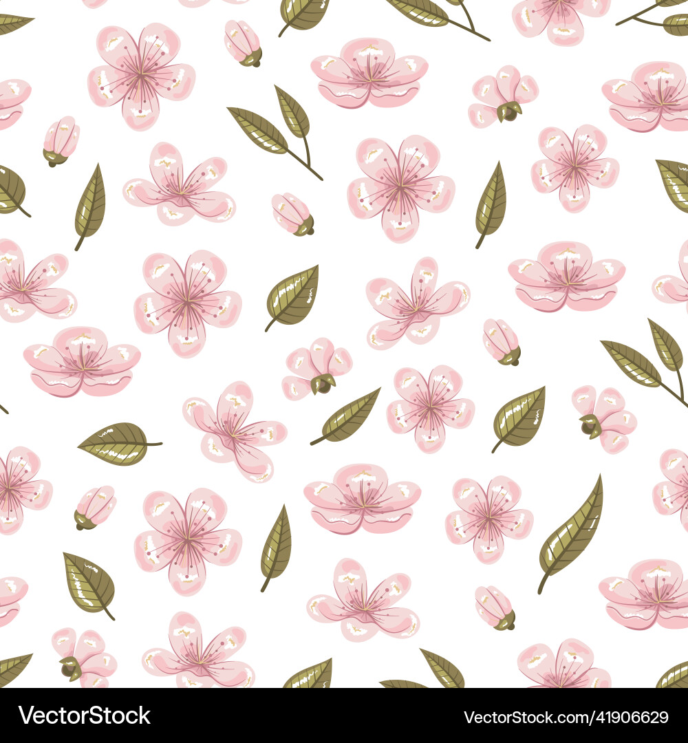 Sakura seamless pattern wrapping graphic design vector image