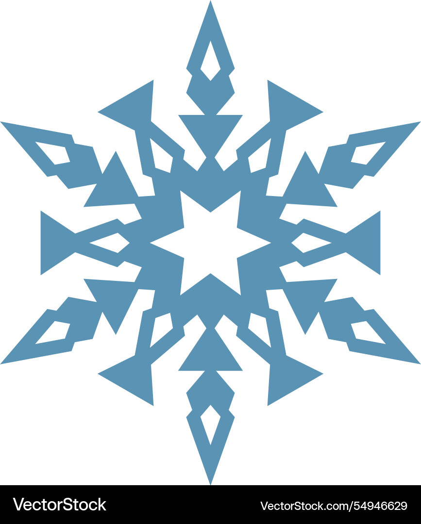 Stylized snowflake with sharp edges and a central Stylized snowflake with sharp edges and a central vector image
