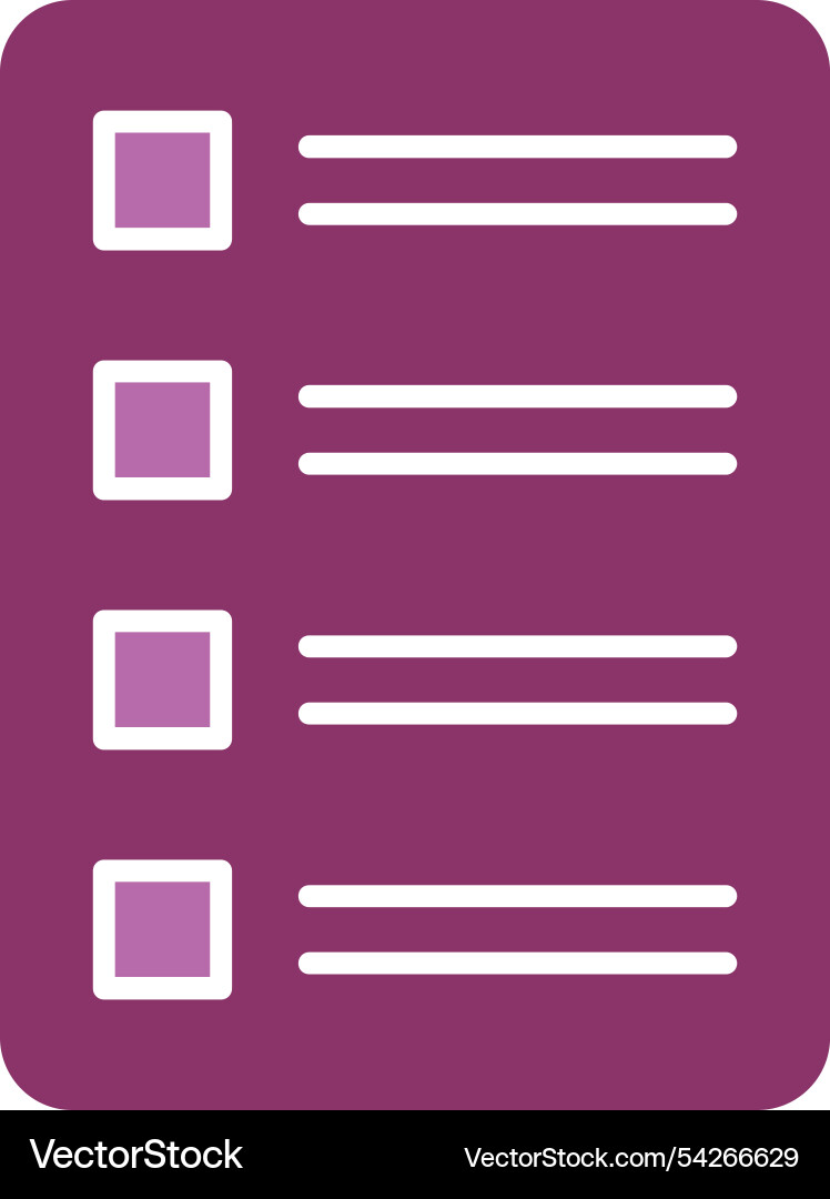 Task list glyph two colour icon vector image