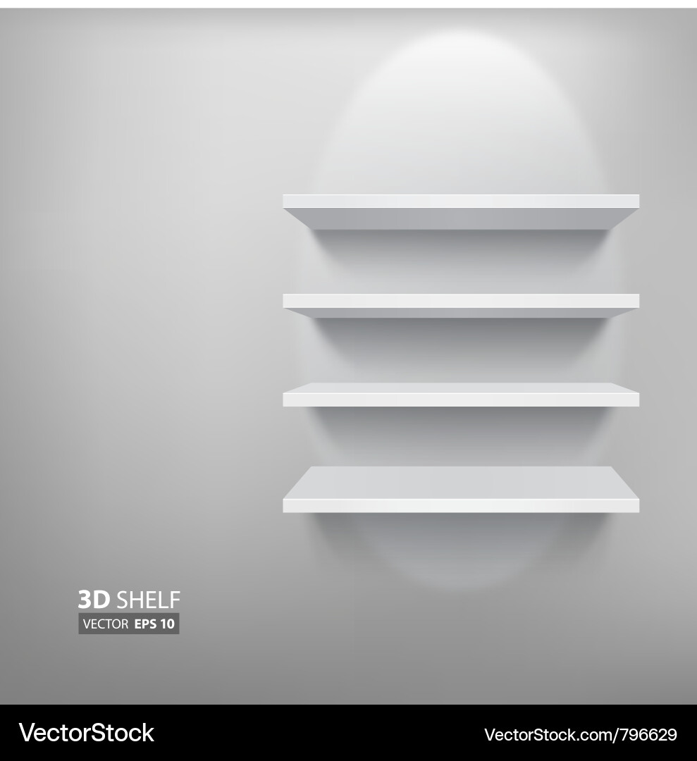 White Shelf - Empty Display Vector Image