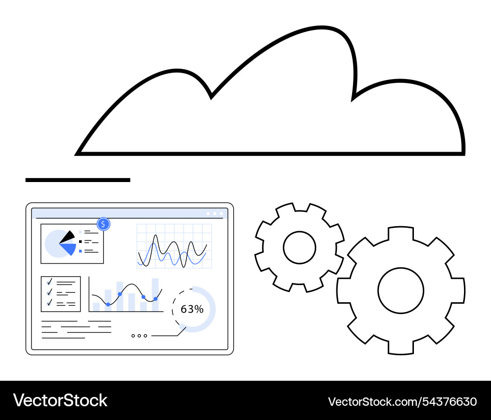 Cloud computing with data analytics and machine Cloud computing with data analytics and machine vector image
