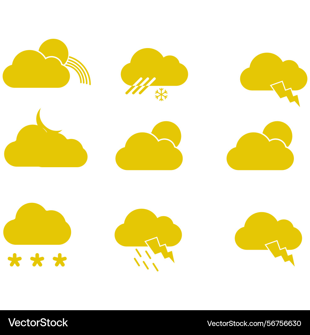 Clouds icons set of in different form Clouds icons set of in different form Vector Image