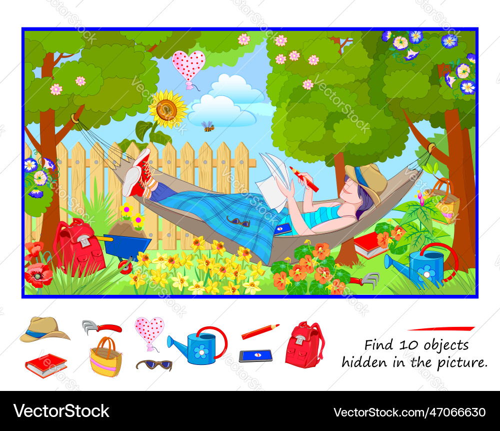 Find 10 objects hidden in the picture logic Find 10 objects hidden in the picture logic Vector Image