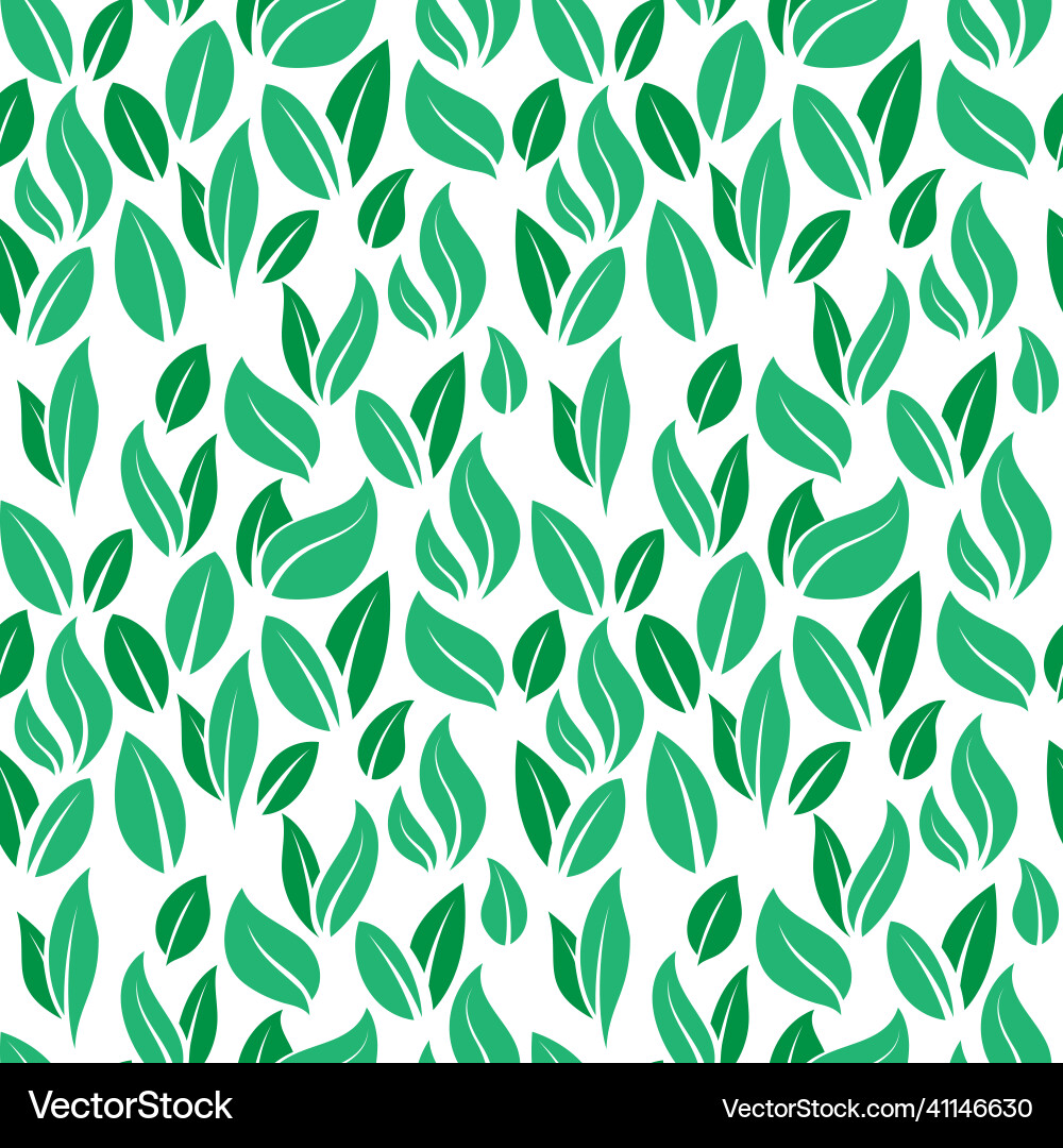 Green leaves pattern seamless print with flying Green leaves pattern seamless print with flying vector image