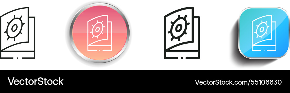 Instructions icon thin linear regular and button vector image