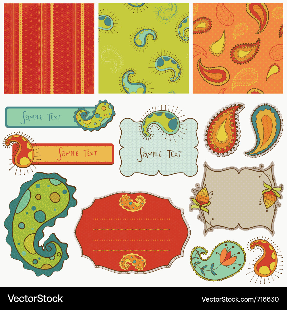 Paisley Pattern Collection Vector Image