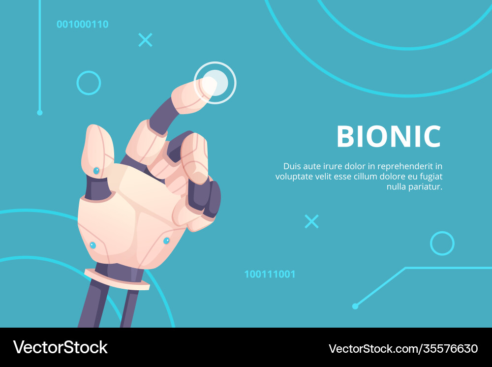 Robot hand pointing bionic gestures digital Robot hand pointing bionic gestures digital vector image