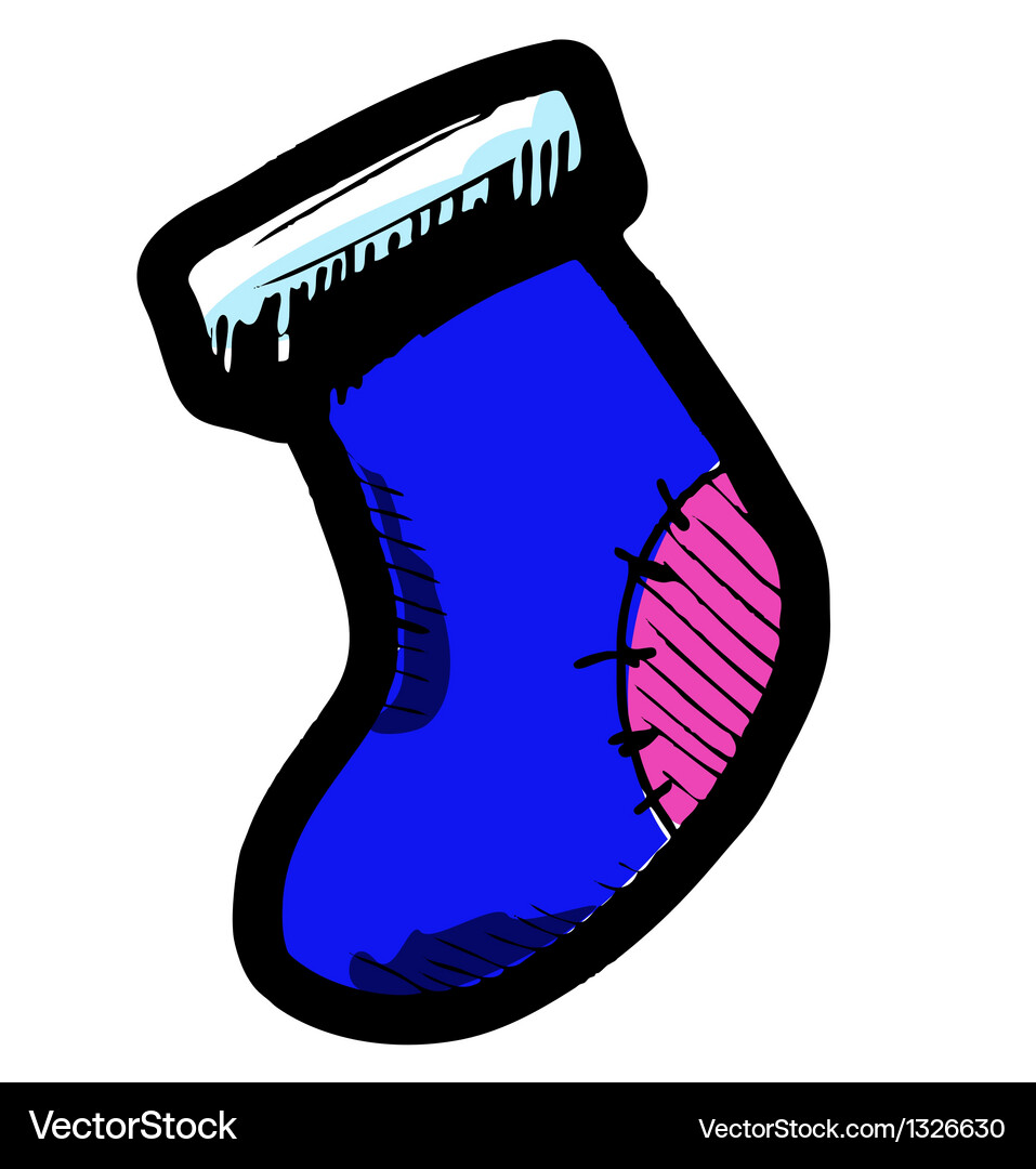Sock with patch Vector Image