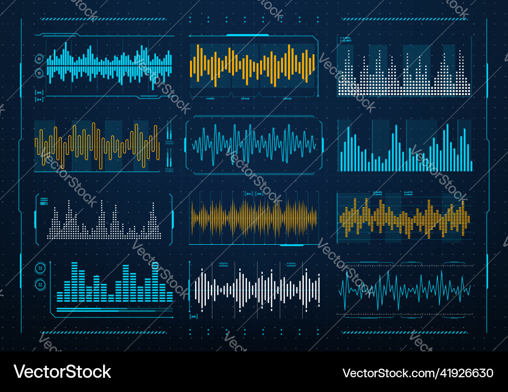 Sound Wave Frequency Equalizer Interface vector image